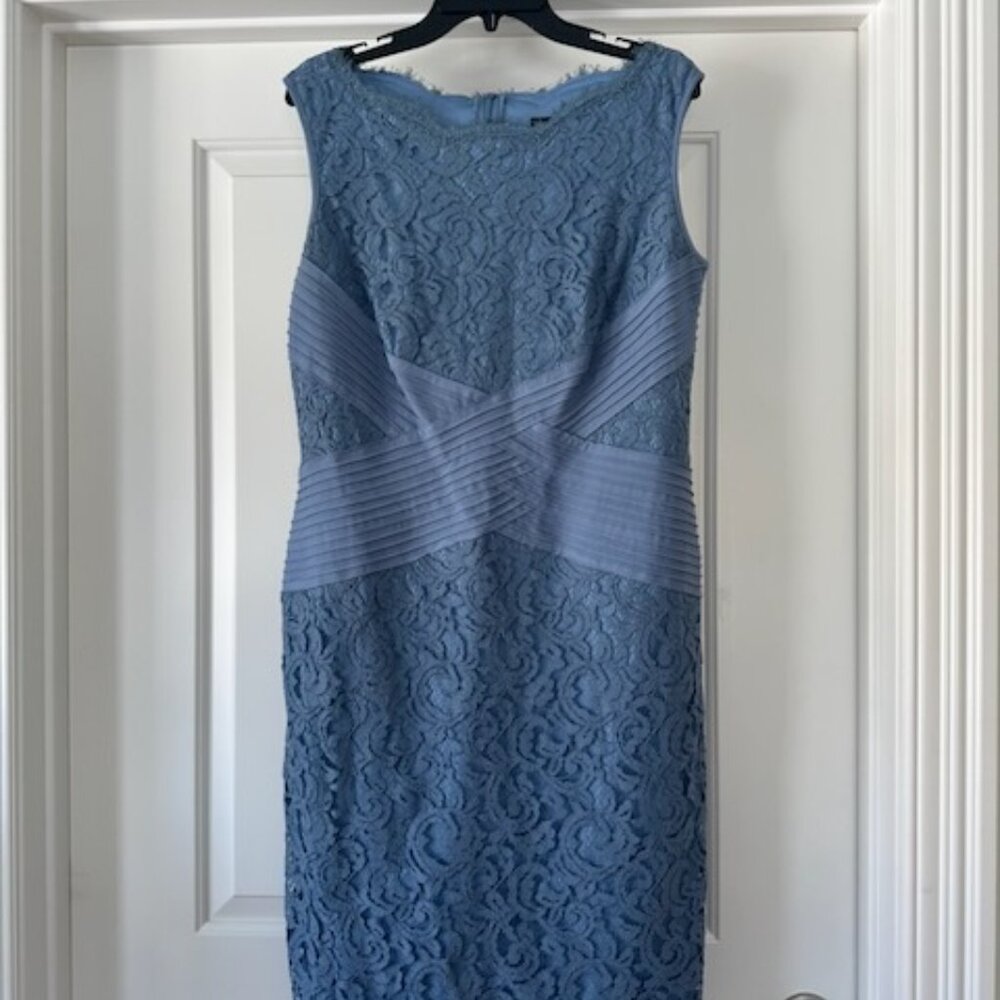 Tadashi Shoji Blue Lace Dress, Size 14